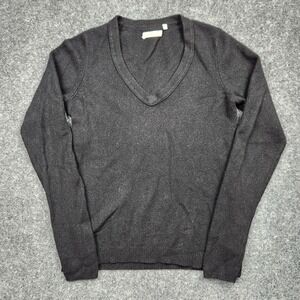 Martin & Osa Cashmere Sweater Womens Medium Black V Neck Knit Long Sleeve‎
